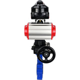 Wasser-Schmetterlingsventil Elephant WBV1616N-2W-Fb-H, Gehäusematerial - Gusseisen QT450, Scheibenmaterial - Gusseisen QT450, Dichtung - NBR, mit pneumatischem Doppelwirkungsantrieb PA-DA, Handrad MON, LSU APL-510N EX