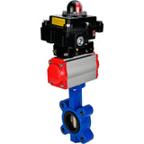Wasser-Schmetterlingsventil Elephant WBV1616E-2W-Fb-H, Gehäusematerial - Gusseisen QT450, Scheibenmaterial - Gusseisen QT450, Dichtung - EPDM, mit pneumatischem Doppelwirkungsantrieb PA-DA, LSU APL-410N EX