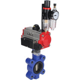 Wasser-Schmetterlingsventil Elephant WBV1616E-2W-Fb-H, Gehäusematerial - Gusseisen QT450, Scheibenmaterial - Gusseisen QT450, Dichtung - EPDM, mit pneumatischem Doppelwirkungsantrieb PA-DA, 4M310-08 24V, ATU AFC2000