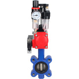 Wasser-Schmetterlingsventil Elephant WBV1616E-2W-Fb-H, Gehäusematerial - Gusseisen QT450, Scheibenmaterial - Gusseisen QT450, Dichtung - EPDM, mit pneumatischem Doppelwirkungsantrieb PA-DA, 4M310-08 24V, ATU AFC2000