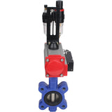 Wasser-Schmetterlingsventil Elephant WBV1616E-2W-Fb-H, Gehäusematerial - Gusseisen QT450, Scheibenmaterial - Gusseisen QT450, Dichtung - EPDM, mit pneumatischem Doppelwirkungsantrieb PA-DA, 4M310-08 24V, ATU AFC2000