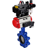 Wasser-Schmetterlingsventil Elephant WBV1616N-2W-Fb-H, Gehäusematerial - Gusseisen QT450, Scheibenmaterial - Gusseisen QT450, Dichtung - NBR, pneumatischer Antrieb PA-SA mit Rückstellfedern, 4M310-08 24V, LSU APL-410N EX, ATU AFC2000