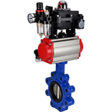 Wasser-Schmetterlingsventil Elephant WBV1616N-2W-Fb-H, Gehäusematerial - Gusseisen QT450, Scheibenmaterial - Gusseisen QT450, Dichtung - NBR, pneumatischer Antrieb PA-SA mit Rückstellfedern, 4M310-08 24V, LSU APL-410N EX, ATU AFC2000