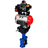 Wasser-Schmetterlingsventil Elephant WBV1616N-2W-Fb-H, Gehäusematerial - Gusseisen QT450, Scheibenmaterial - Gusseisen QT450, Dichtung - NBR, pneumatischer Antrieb PA-DA Doppelwirkung, 4M310-08 24V, LSU APL-410N EX, Handrad MON