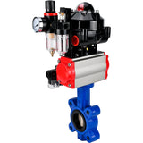 Wasser-Schmetterlingsventil Elephant WBV1616N-2W-Fb-H, Gehäusematerial - Gusseisen QT450, Scheibenmaterial - Gusseisen QT450, Dichtung - NBR, pneumatischer Antrieb PA-SA mit Rückstellfedern, 4M310-08 24V, LSU APL-510N EX, ATU AFC2000
