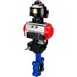 Wasser-Schmetterlingsventil Elephant WBV1616N-2W-Fb-H, Gehäusematerial - Gusseisen QT450, Scheibenmaterial - Gusseisen QT450, Dichtung - NBR, pneumatischer Antrieb PA-DA Doppelwirkung, 4M310-08 24V, LSU APL-510N EX, Handrad MON
