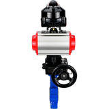 Wasser-Schmetterlingsventil Elephant WBV1616N-2W-Fb-H, Gehäusematerial - Gusseisen QT450, Scheibenmaterial - Gusseisen QT450, Dichtung - NBR, pneumatischer Antrieb PA-DA Doppelwirkung, 4M310-08 24V, LSU APL-510N EX, Handrad MON