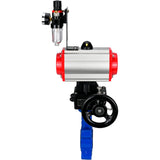 Wasser-Schmetterlingsventil Elephant WBV1616N-2W-Fb-H, Gehäusematerial - Gusseisen QT450, Scheibenmaterial - Gusseisen QT450, Dichtung - NBR, pneumatischer Antrieb PA-DA Doppelwirkung, 4M310-08 220V Handrad MON, ATU AFC2000