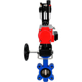 Wasser-Schmetterlingsventil Elephant WBV1616N-2W-Fb-H, Gehäusematerial - Gusseisen QT450, Scheibenmaterial - Gusseisen QT450, Dichtung - NBR, pneumatischer Antrieb PA-DA Doppelwirkung, 4M310-08 220V Handrad MON, ATU AFC2000