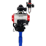 Wasser-Schmetterlingsventil Elephant WBV1616E-2W-Fb-H, Gehäusematerial - Gusseisen QT450, Scheibenmaterial - Gusseisen QT450, Dichtung - EPDM, pneumatischer Antrieb PA-DA Doppelwirkung, 4M310-08 220V, LSU APL-210N, Handrad MON, ATU AFC2000