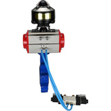 Wasser-Schmetterlingsventil Elephant WBV1616N-2W-Fb-H, Gehäusematerial - Gusseisen QT450, Scheibenmaterial - Gusseisen QT450, Dichtung - NBR, pneumatischer Antrieb PA-SA mit Rückstellfedern, 4V320-10 220V, LSU APL-510N EX