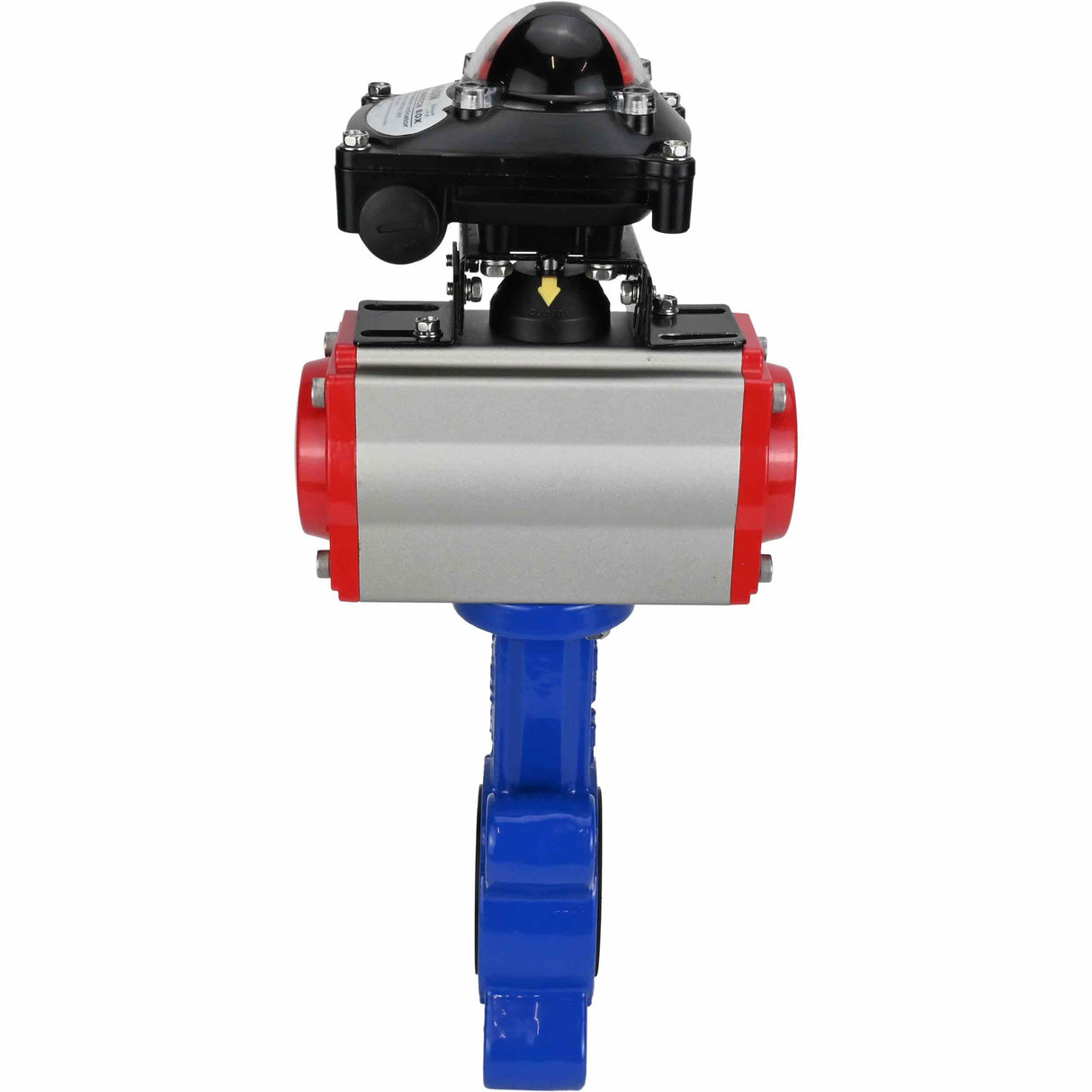 Wasser-Schmetterlingsventil Elephant WBV1616E-2W-Fb-H, Gehäusematerial - Gusseisen QT450, Scheibenmaterial - Gusseisen QT450, Dichtung - EPDM, mit pneumatischem Doppelwirkungsantrieb PA-DA, LSU APL-210N