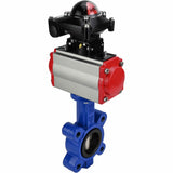 Wasser-Schmetterlingsventil Elephant WBV1616E-2W-Fb-H, Gehäusematerial - Gusseisen QT450, Scheibenmaterial - Gusseisen QT450, Dichtung - EPDM, mit pneumatischem Doppelwirkungsantrieb PA-DA, LSU APL-210N