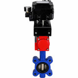 Vanne papillon d'eau Elephant WBV1616E-2W-Fb-H, matériau du corps - fonte QT450, matériau du disque - fonte QT450, joint - EPDM, avec actionneur pneumatique double effet PA-DA, positionneur rotatif électropneumatique YT-1000RSN sans rétroaction