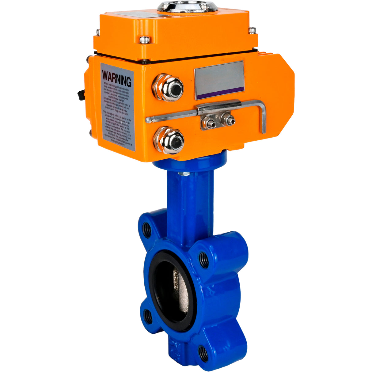 Wasser-Schmetterlingsventil Elephant WBV1616E-2W-Fb-H, Gehäusematerial - Gusseisen QT450, Scheibenmaterial - Gusseisen QT450, Dichtung - EPDM, elektrischer Antrieb QT-N-EM-O1-380VAC-U1 380V