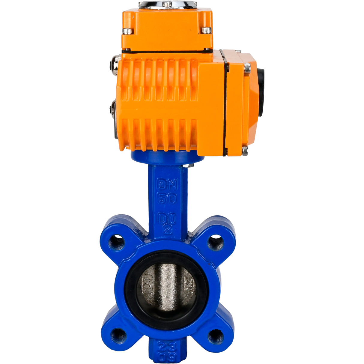 Wasser-Schmetterlingsventil Elephant WBV1616E-2W-Fb-H, Gehäusematerial - Gusseisen QT450, Scheibenmaterial - Gusseisen QT450, Dichtung - EPDM, elektrischer Antrieb QT-N-EM-O1-380VAC-U1 380V