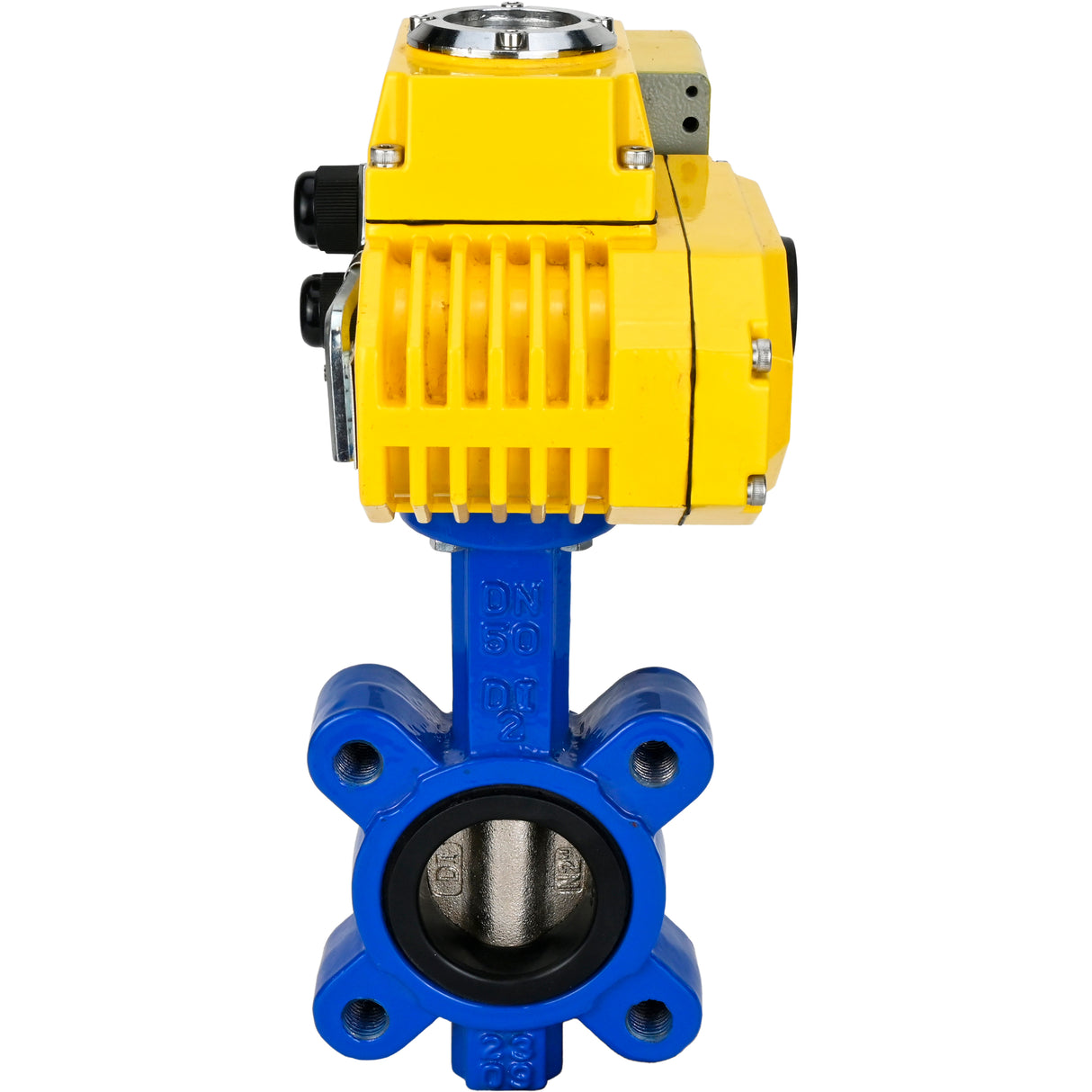 Wasser-Schmetterlingsventil Elephant WBV1616E-2W-Fb-H, Gehäusematerial - Gusseisen QT450, Scheibenmaterial - Gusseisen QT450, Dichtung - EPDM, elektrischer Antrieb QT-N-EM-A1-220VAC-U1 220V
