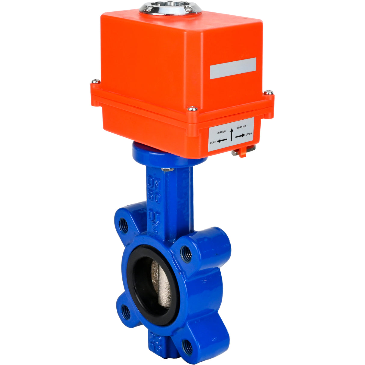 Wasser-Schmetterlingsventil Elephant WBV1616E-2W-Fb-H, Gehäusematerial - Gusseisen QT450, Scheibenmaterial - Gusseisen QT450, Dichtung - EPDM, elektrischer Antrieb QT-N-EM-O1-220VAC-U1 MINI 220V