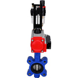 Wasser-Schmetterlingsventil Elephant WBV1631E-2W-Fb-H, Gehäusematerial - Gusseisen QT450, Scheibenmaterial - Edelstahl AISI 304, Dichtung - EPDM, mit pneumatischem Doppelwirkungsantrieb PA-DA, 4M310-08 220V, ATU AFC2000