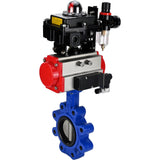 Wasser-Schmetterlingsventil Elephant WBV1631N-2W-Fb-H, Gehäusematerial - Gusseisen QT450, Scheibenmaterial - Edelstahl AISI 304, Dichtung - NBR, pneumatischer Antrieb PA-DA Doppelwirkung, 4M310-08 220V, LSU APL-410N EX, ATU AFC2000