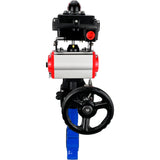 Wasser-Schmetterlingsventil Elephant WBV1631N-2W-Fb-H, Gehäusematerial - Gusseisen QT450, Scheibenmaterial - Edelstahl AISI 304, Dichtung - NBR, pneumatischer Antrieb PA-DA Doppelwirkung, 4M310-08 220V, LSU APL-410N EX, Handrad MON