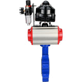 Wasser-Schmetterlingsventil Elephant WBV1631N-2W-Fb-H, Gehäusematerial - Gusseisen QT450, Scheibenmaterial - Edelstahl AISI 304, Dichtung - NBR, pneumatischer Antrieb PA-DA Doppelwirkung, 4M310-08 24V, LSU APL-510N EX, ATU AFC2000
