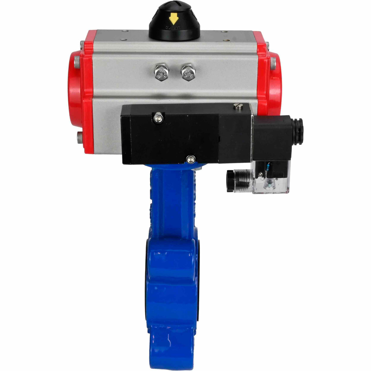 Wasser-Schmetterlingsventil Elephant WBV1631E-2W-Fb-H, Gehäusematerial - Gusseisen QT450, Scheibenmaterial - Edelstahl AISI 304, Dichtung - EPDM, mit pneumatischem Doppelwirkungsantrieb PA-DA, 4M310-08 24V