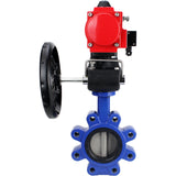 Wasser-Schmetterlingsventil Elephant WBV1631E-2W-Fb-H, Gehäusematerial - Gusseisen QT450, Scheibenmaterial - Edelstahl AISI 304, Dichtung - EPDM, pneumatischer Antrieb PA-DA Doppelwirkung, 4M310-08 24V Handrad MON