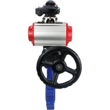 Wasser-Schmetterlingsventil Elephant WBV1631N-2W-Fb-H, Gehäusematerial - Gusseisen QT450, Scheibenmaterial - Edelstahl AISI 304, Dichtung - NBR, pneumatischer Antrieb PA-DA Doppelwirkung, 4M310-08 24V, LSU APL-210N, Handrad MON