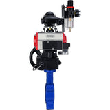 Wasser-Schmetterlingsventil Elephant WBV1631N-2W-Fb-H, Gehäusematerial - Gusseisen QT450, Scheibenmaterial - Edelstahl AISI 304, Dichtung - NBR, pneumatischer Antrieb PA-DA Doppelwirkung, 4M310-08 220V, LSU APL-210N, Handrad MON, ATU AFC2000