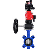 Wasser-Schmetterlingsventil Elephant WBV1631N-2W-Fb-H, Gehäusematerial - Gusseisen QT450, Scheibenmaterial - Edelstahl AISI 304, Dichtung - NBR, pneumatischer Antrieb PA-DA Doppelwirkung, 4M310-08 220V, LSU APL-210N, Handrad MON, ATU AFC2000