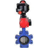 Wasser-Schmetterlingsventil Elephant WBV1631N-2W-Fb-H, Gehäusematerial - Gusseisen QT450, Scheibenmaterial - Edelstahl AISI 304, Dichtung - NBR, pneumatischer Antrieb PA-SA mit Rückstellfedern, 4M310-08 220V, LSU APL-510N EX
