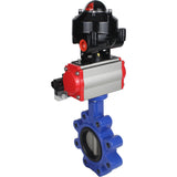 Wasser-Schmetterlingsventil Elephant WBV1631N-2W-Fb-H, Gehäusematerial - Gusseisen QT450, Scheibenmaterial - Edelstahl AISI 304, Dichtung - NBR, pneumatischer Antrieb PA-DA Doppelwirkung, 4M310-08 220V, LSU APL-510N EX