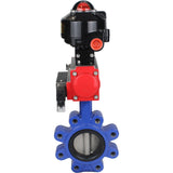 Wasser-Schmetterlingsventil Elephant WBV1631N-2W-Fb-H, Gehäusematerial - Gusseisen QT450, Scheibenmaterial - Edelstahl AISI 304, Dichtung - NBR, pneumatischer Antrieb PA-SA mit Rückstellfedern, 4M310-08 24V, LSU APL-510N EX