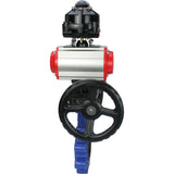 Wasser-Schmetterlingsventil Elephant WBV1631E-2W-Fb-H, Gehäusematerial - Gusseisen QT450, Scheibenmaterial - Edelstahl AISI 304, Dichtung - EPDM, pneumatischer Antrieb PA-DA Doppelwirkung, 4M310-08 220V, LSU APL-510N EX, Handrad MON