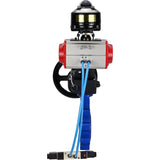 Water Butterfly Valve Elephant WBV1631E-2W-Fb-H, Gehäusematerial - Gusseisen QT450, Scheibenmaterial - Edelstahl AISI 304, Dichtung - EPDM, pneumatischer Antrieb PA-DA Doppelwirkung, 4V320-10 220V, LSU APL-510N EX, Handrad MON