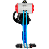 Wasser-Schmetterlingsventil Elephant WBV1631E-2W-Fb-H, Gehäusematerial - Gusseisen QT450, Scheibenmaterial - Edelstahl AISI 304, Dichtung - EPDM, mit pneumatischem Doppelwirkungsantrieb PA-DA, 4V320-10 220V, Handrad MON
