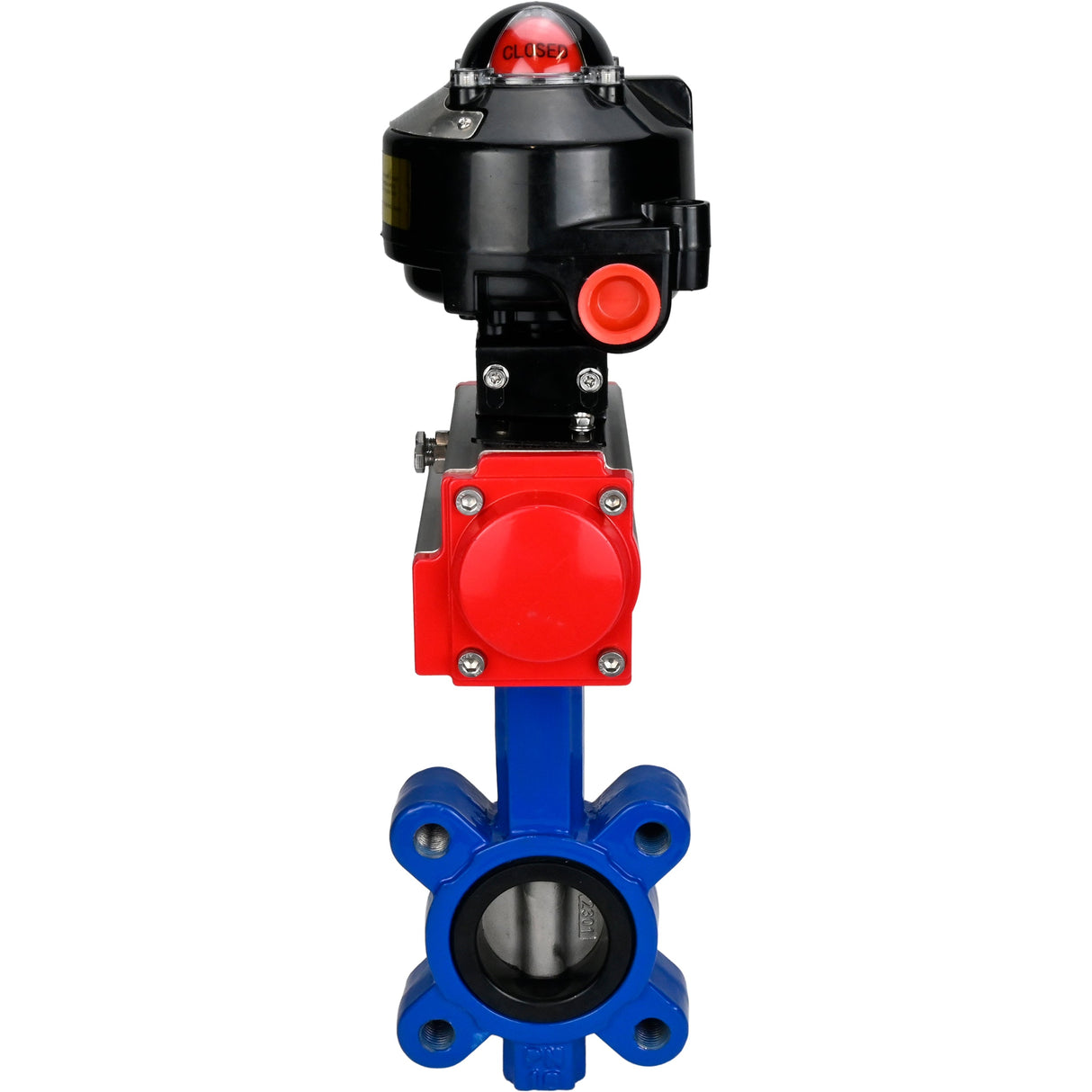 Wasser-Schmetterlingsventil Elephant WBV1631E-2W-Fb-H, Gehäusematerial - Gusseisen QT450, Scheibenmaterial - Edelstahl AISI 304, Dichtung - EPDM, mit pneumatischem Doppelwirkungsantrieb PA-DA, LSU APL-510N EX