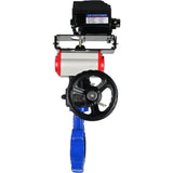 Water Butterfly Valve Elephant WBV1631N-2W-Fb-H, Gehäusematerial - Gusseisen QT450, Scheibenmaterial - Edelstahl AISI 304, Dichtung - NBR, pneumatischer Antrieb PA-DA Doppelwirkung, Positionsgeber YT-1000RSN ohne Rückmeldung, Handrad MON