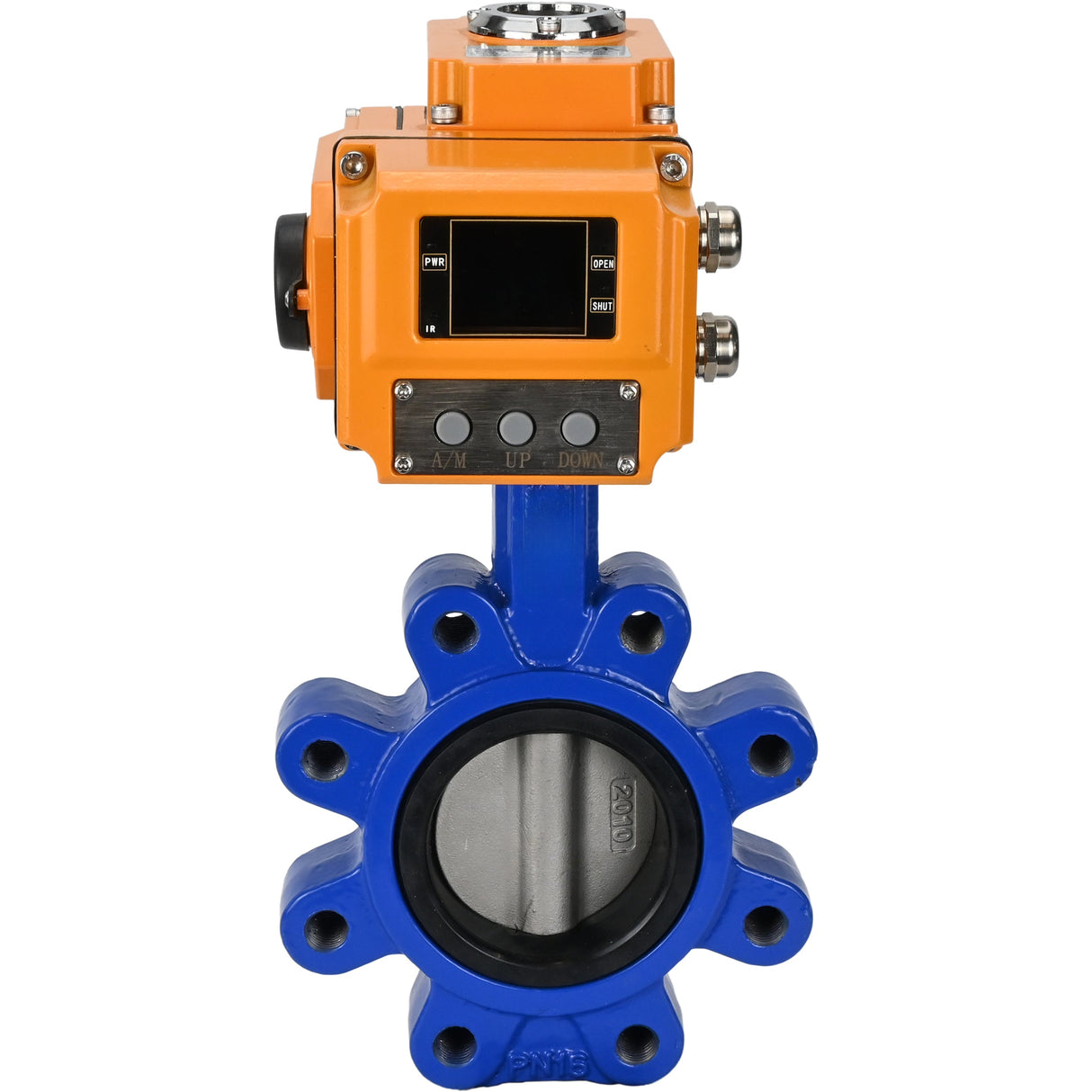 Wasser-Schmetterlingsventil Elephant WBV1631N-2W-Fb-H, Gehäusematerial - Gusseisen QT450, Scheibenmaterial - Edelstahl AISI 304, Dichtung - NBR, elektrischer Antrieb QT-N-EM-B1-220VAC-U1 220V