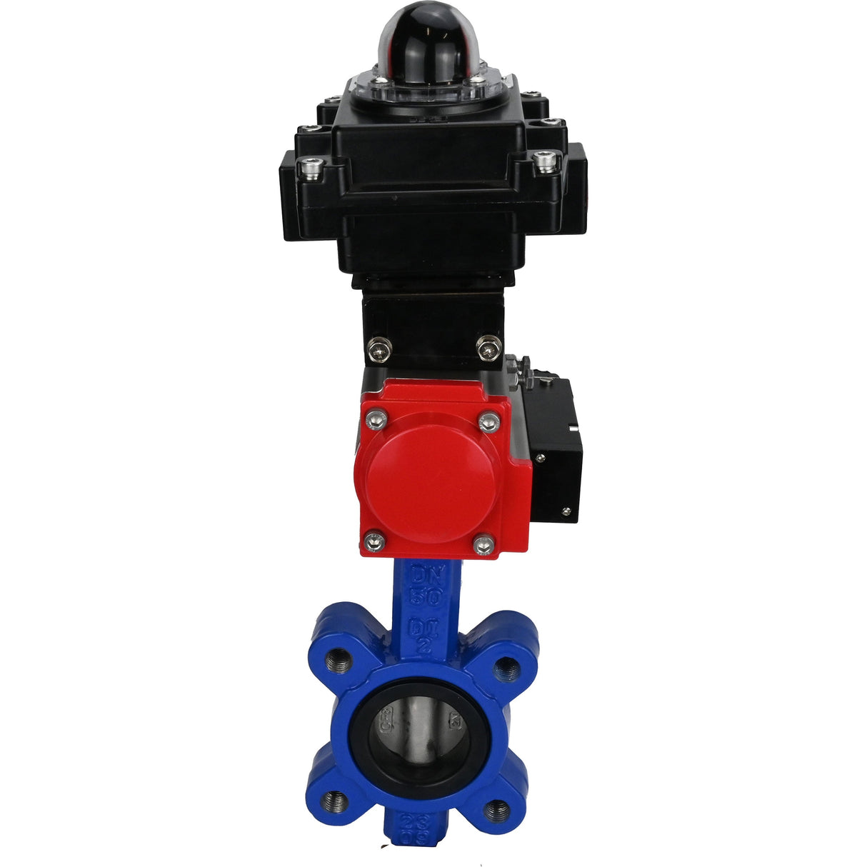 Wasser-Schmetterlingsventil Elephant WBV1631N-2W-Fb-H, Gehäusematerial - Gusseisen QT450, Scheibenmaterial - Edelstahl AISI 304, Dichtung - NBR, pneumatischer Antrieb PA-SA mit Rückstellfedern, 4M310-08 24V, LSU APL-410N EX