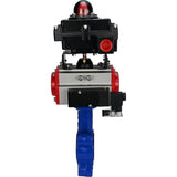 Wasser-Schmetterlingsventil Elephant WBV1631E-2W-Fb-H, Gehäusematerial - Gusseisen QT450, Scheibenmaterial - Edelstahl AISI 304, Dichtung - EPDM, pneumatischer Antrieb PA-DA Doppelwirkung, 4M310-08 24V, LSU APL-410N EX