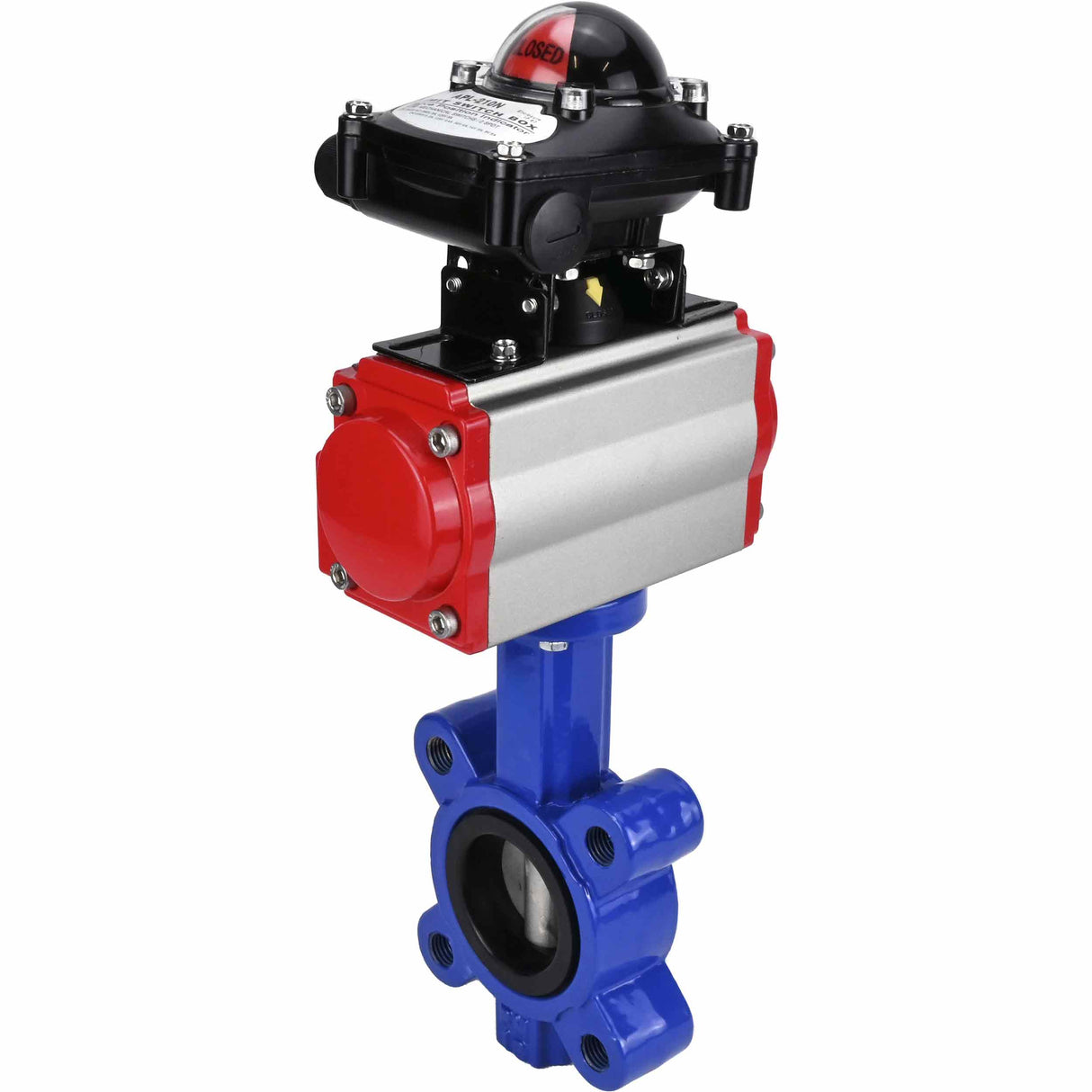 Wasser-Schmetterlingsventil Elephant WBV1631E-2W-Fb-H, Gehäusematerial - Gusseisen QT450, Scheibenmaterial - Edelstahl AISI 304, Dichtung - EPDM, mit pneumatischem Doppelwirkungsantrieb PA-DA, LSU APL-210N