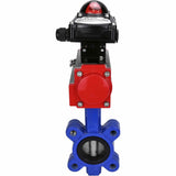 Wasser-Schmetterlingsventil Elephant WBV1631E-2W-Fb-H, Gehäusematerial - Gusseisen QT450, Scheibenmaterial - Edelstahl AISI 304, Dichtung - EPDM, mit pneumatischem Doppelwirkungsantrieb PA-DA, LSU APL-210N