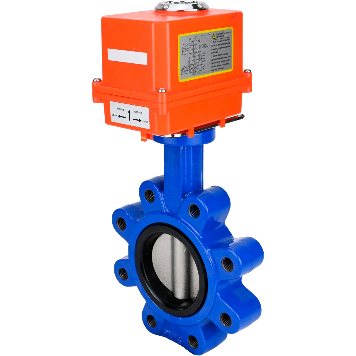 Wasser-Schmetterlingsventil Elephant WBV1631E-2W-Fb-H, Gehäusematerial - Gusseisen QT450, Scheibenmaterial - Edelstahl AISI 304, Dichtung - EPDM, elektrischer Antrieb QT-N-EM-O1-220VAC-U1 MINI 220V