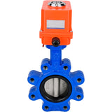 Wasser-Schmetterlingsventil Elephant WBV1631E-2W-Fb-H, Gehäusematerial - Gusseisen QT450, Scheibenmaterial - Edelstahl AISI 304, Dichtung - EPDM, elektrischer Antrieb QT-N-EM-O1-220VAC-U1 MINI 220V