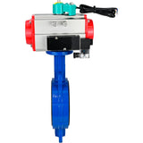 Water Butterfly Valve for abrasive media  Elephant WBV1632E-2W-Fb-H DN40-200 16 bar body - QT450 cast iron, disc - 316L stainless steel, seal - EPDM, with pneumatic actuator PA-DA-XXX, pneumatic distributor 4M310-08 NAMUR 220V and ALS200D magnetic switch