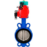 Water Butterfly Valve for abrasive media  Elephant WBV1632E-2W-Fb-H DN40-200 16 bar body - QT450 cast iron, disc - 316L stainless steel, seal - EPDM, with pneumatic actuator PA-DA-XXX, pneumatic distributor 4M310-08 NAMUR 220V and ALS200D magnetic switch