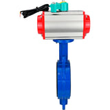 Water Butterfly Valve for abrasive media  Elephant WBV1632E-2W-Fb-H DN40-200 16 bar body - QT450 cast iron, disc - 316L stainless steel, seal - EPDM, with pneumatic actuator PA-DA-XXX, pneumatic distributor 4M310-08 NAMUR 220V and ALS200D magnetic switch