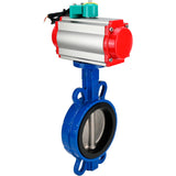 Water Butterfly Valve for abrasive media  Elephant WBV1632E-2W-Fb-H DN40-200 16 bar body - QT450 cast iron, disc - 316L stainless steel, seal - EPDM, with pneumatic actuator PA-DA-XXX, pneumatic distributor 4M310-08 NAMUR 220V and ALS200D magnetic switch